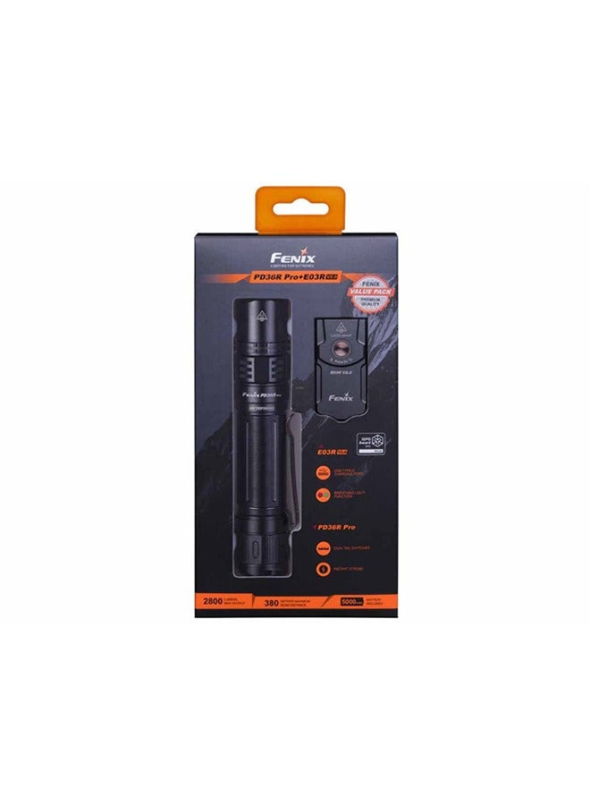 فينيكس كشاف PD36R PRO مع كشاف ميدالية هدية E03R V2 رمادي - Image 3