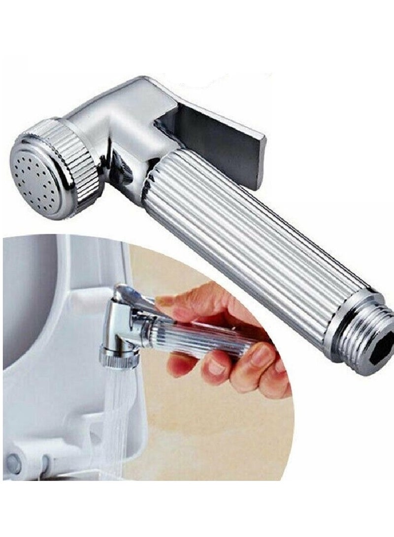 Toilet Bidet Spray Hand Held With Holder And Hose Stainless Steel, Size 120 Cm, Metallic Silver, D170609 - Image 2