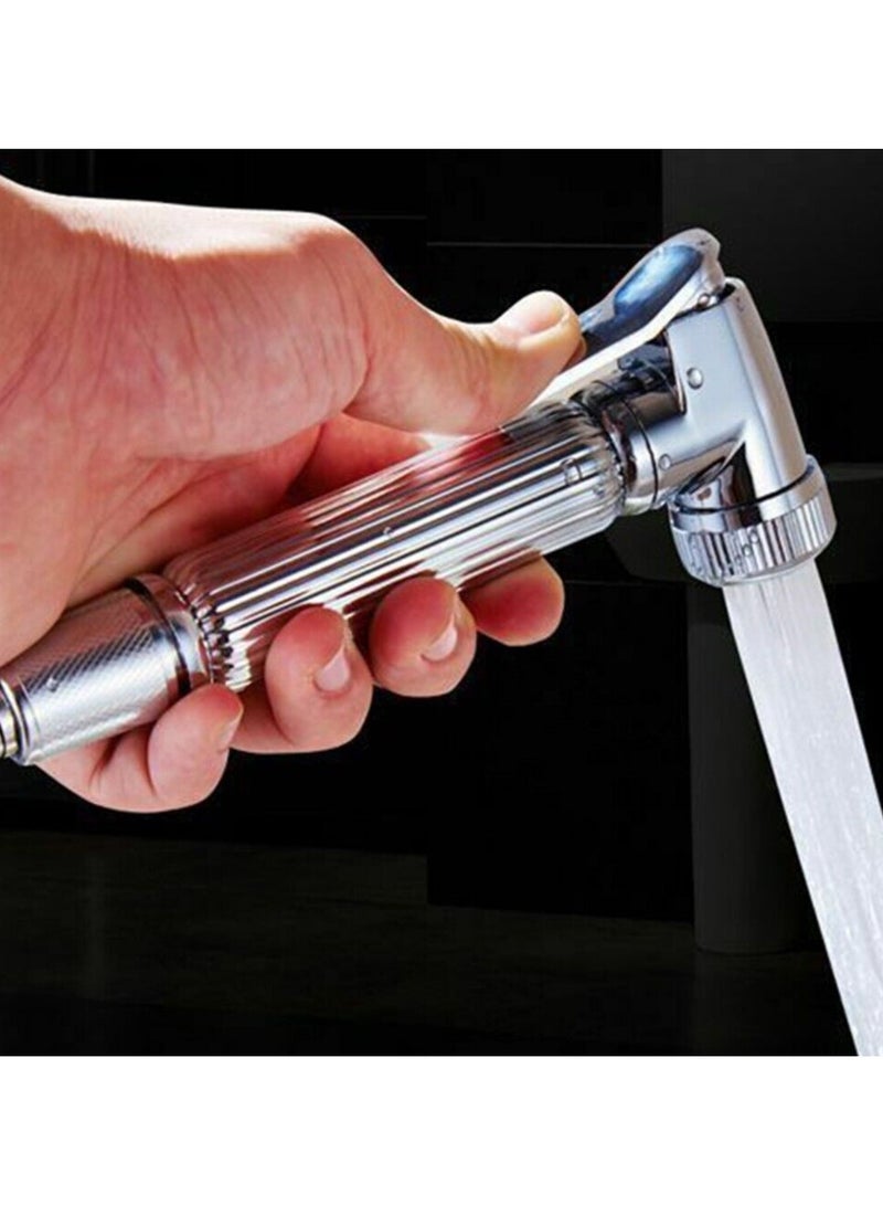 Toilet Bidet Spray Hand Held With Holder And Hose Stainless Steel, Size 120 Cm, Metallic Silver, D170609 - Image 3