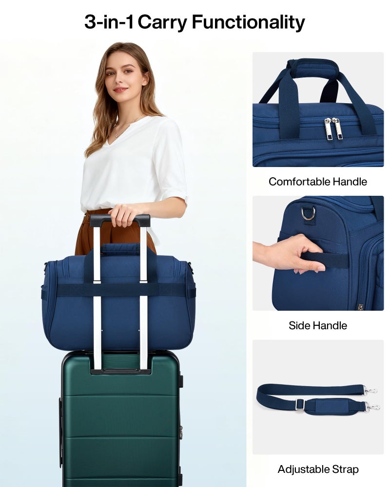 MILADA Underseat Carry On Luggage Bags for Travel Lightweight Foldable Carry On Bags for Airplanes Small Duffle Bag for Men Women TSA Approved Underseat Bag Travel Tote Bags, Blue - Image 4