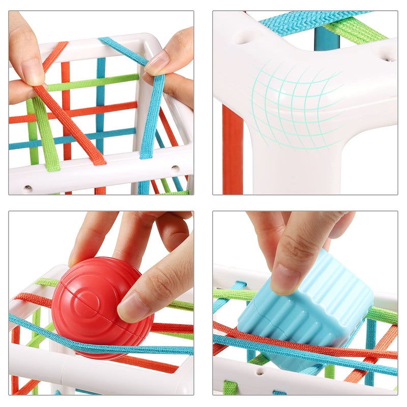 Aprilwolf Montessori Toys for 1 Year Old, Cube & 6 Sensory Shape Blocks, Baby Toys 12-18 Months, Developmental Infant Birthday Gifts for Learning Toddler Age 1 2 3 - Image 4