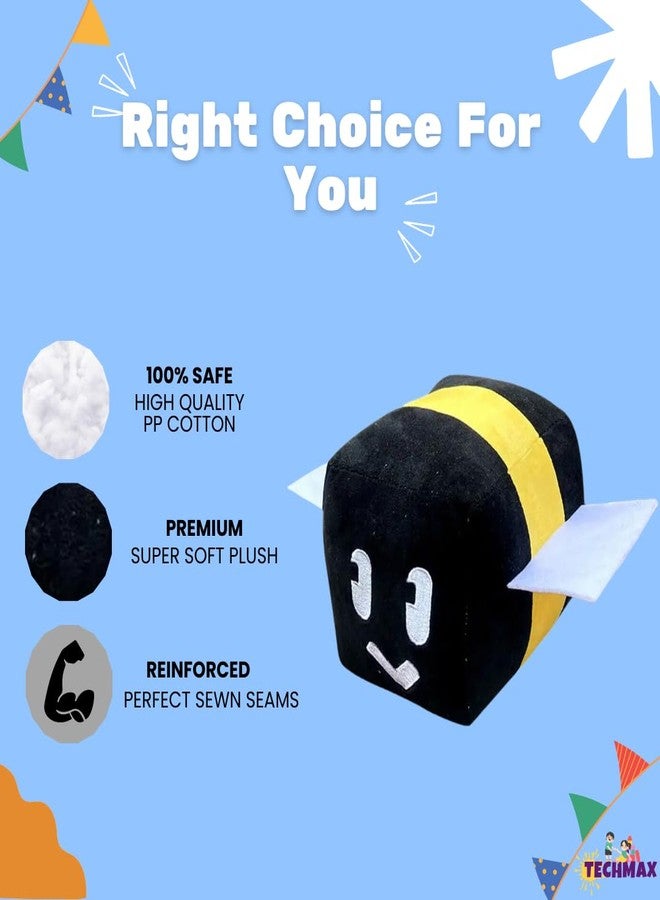 TechMax Solution لعبة نحلة سوداء مربعة الشكل لطيفة من TechMax Solution، لعبة قطيفة ناعمة. - Image 3