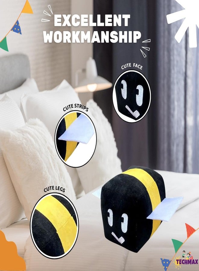 TechMax Solution لعبة نحلة سوداء مربعة الشكل لطيفة من TechMax Solution، لعبة قطيفة ناعمة. - Image 4