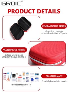 GROIC 79PCS Personal First Aid Kit, Surviveware Survival First Aid Kit for Car Emergency Supplies Mini Compact Bag for Backpack, Basic Camping Essentials Survival Kit for Hiking Travel with Scissors  - Image 4