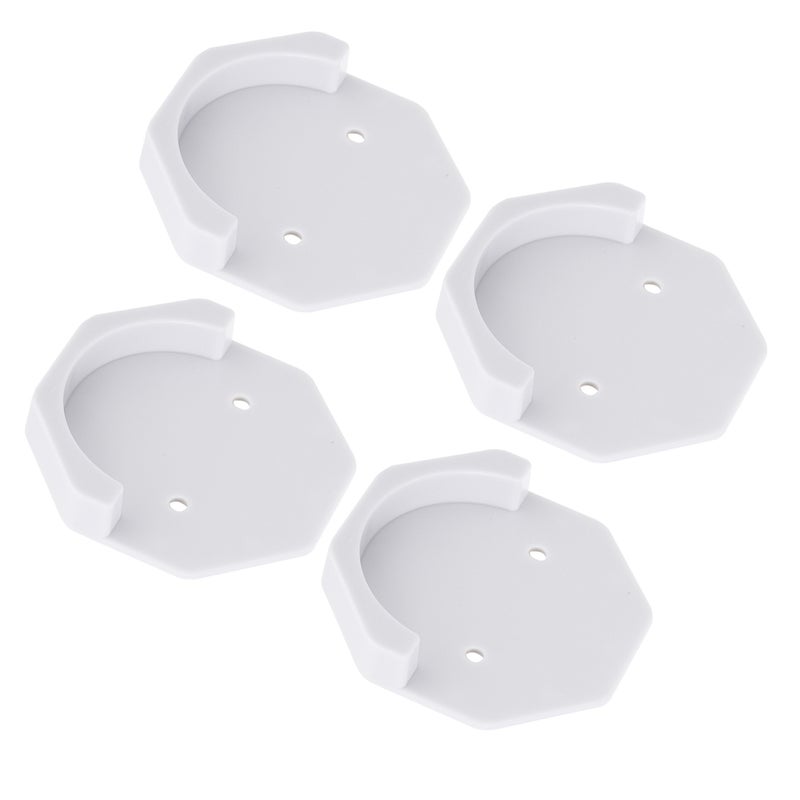 🚽 حامل عصا ستارة من مادة ABS مثبت بكليب مع دعم ثابت وتركيب متعدد الاستخدامات مقاوم ومتين للستائر في الحمام ٤ قطع - Image 1