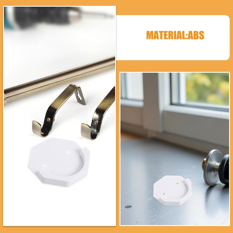 🚽 حامل عصا ستارة من مادة ABS مثبت بكليب مع دعم ثابت وتركيب متعدد الاستخدامات مقاوم ومتين للستائر في الحمام ٤ قطع - Image 3