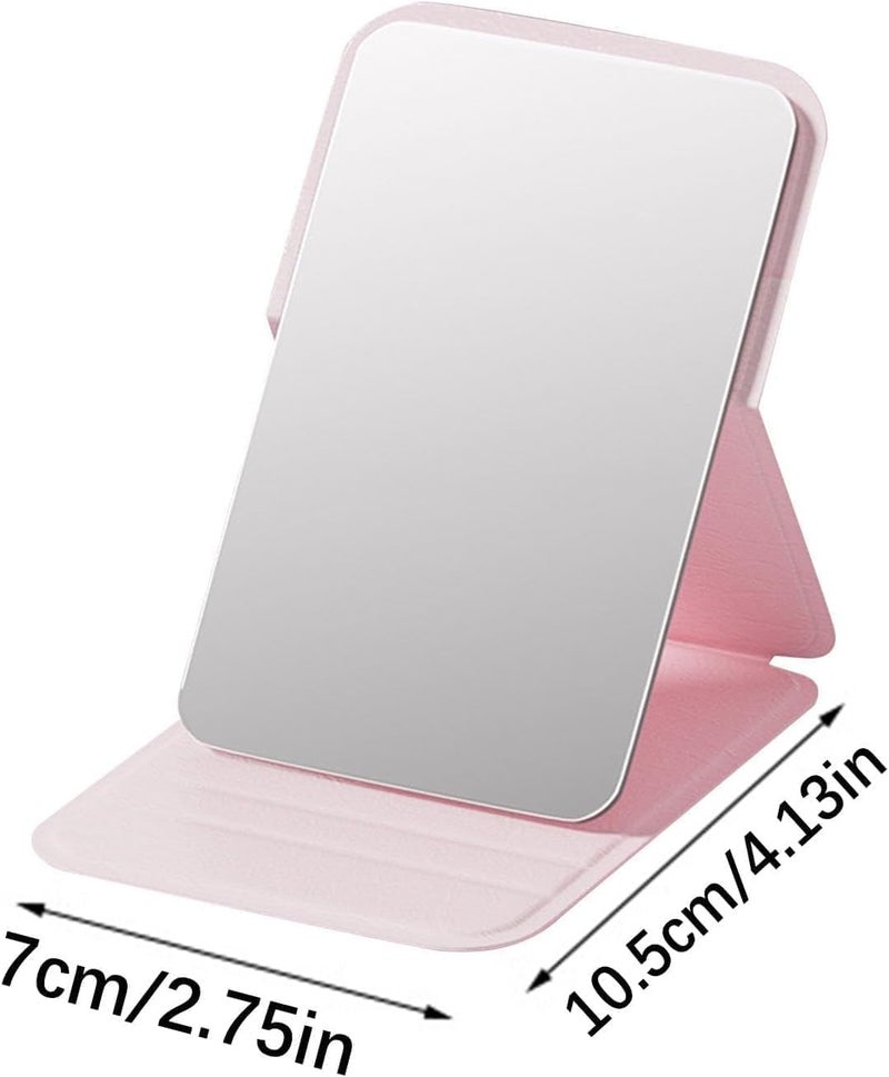 ONICORN Portable Makeup Mirror with Foldable Stand | Adjustable Vanity Mirror for Travel, Desk & Home | Compact Lightweight Design for Skincare, Grooming & Daily Use – Pink - Image 3
