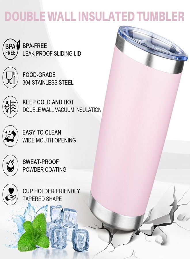 FLIFQI FristChoice 20oz Tumbler with Lid Double Wall Vacuum Insulated Travel Coffee Mug Stainless Steel Thermal Cup Powder Coated Sturdy Coffee Tumbler Bulk for Hot and Cold Beverage (Pink,1) - Image 4