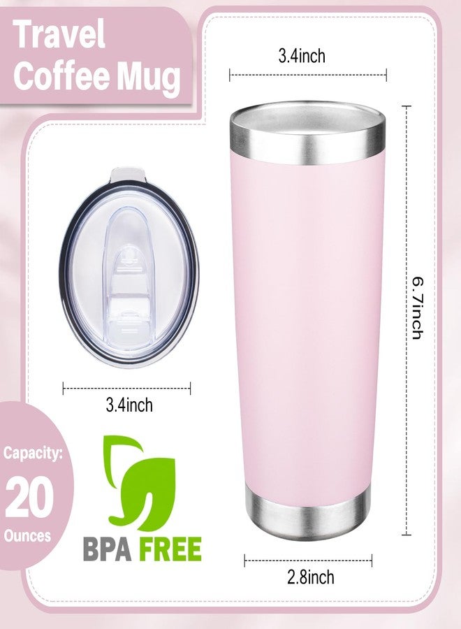 FLIFQI FristChoice 20oz Tumbler with Lid Double Wall Vacuum Insulated Travel Coffee Mug Stainless Steel Thermal Cup Powder Coated Sturdy Coffee Tumbler Bulk for Hot and Cold Beverage (Pink,1) - Image 2