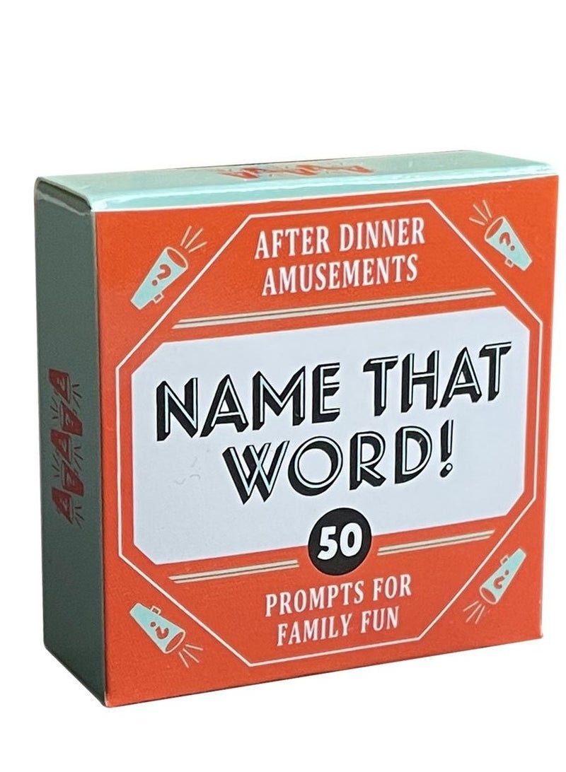 NIBEMINENT After Dinner Amusements: Name That Word!: 50 Prompts for Family Fun With 50 trivia cards