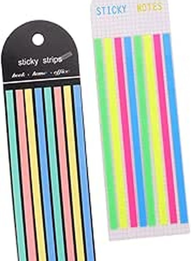 Pastel Fluorescent Highlighter Strips and Reading Tabs for Page Annotation Bookmark Set - Image 1