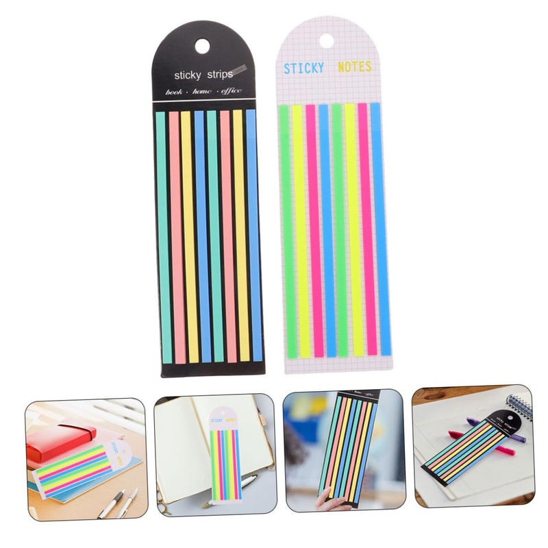 Pastel Fluorescent Highlighter Strips and Reading Tabs for Page Annotation Bookmark Set - Image 5