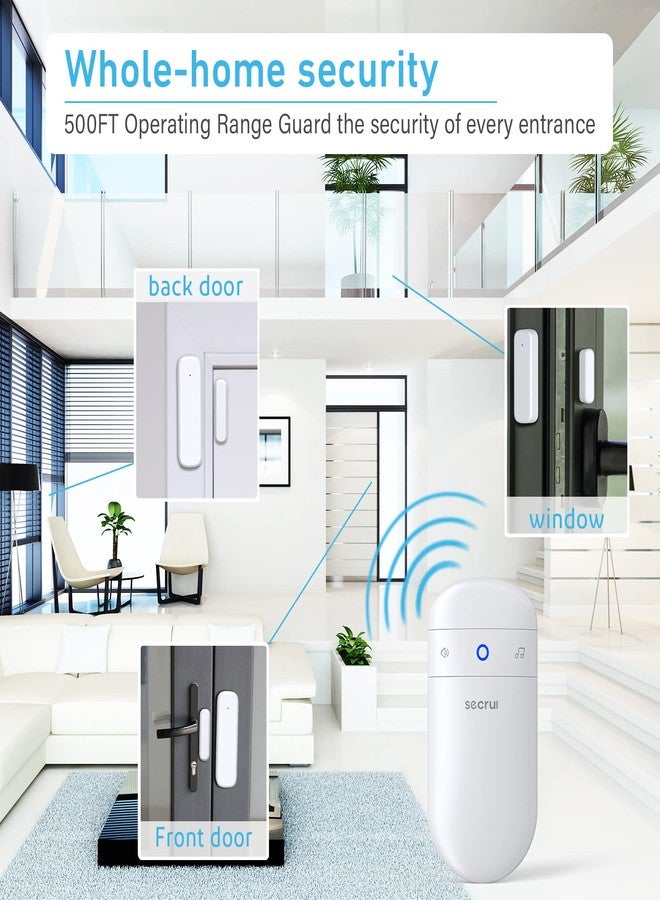 SECRUI Door Chime with Adjustable Volume -Wireless Entry Alert with 52 Chimes - 500ft Rage Door Open Sensor Alarm for Home/Business/Office/Store - Easy Installation - LED Indicators - Image 4