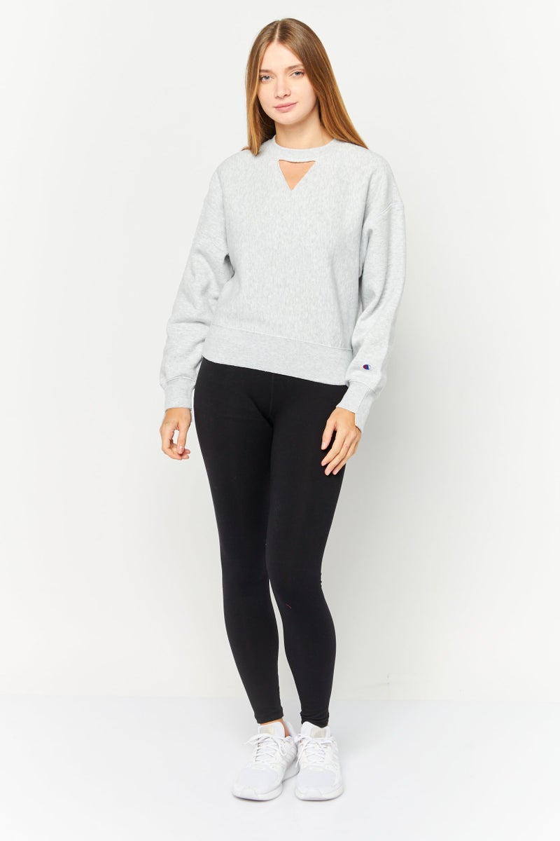 Champion Women Sportswear Fit Long Sleeve Outdoor Sweatshirts, Heather Grey  - Image 2