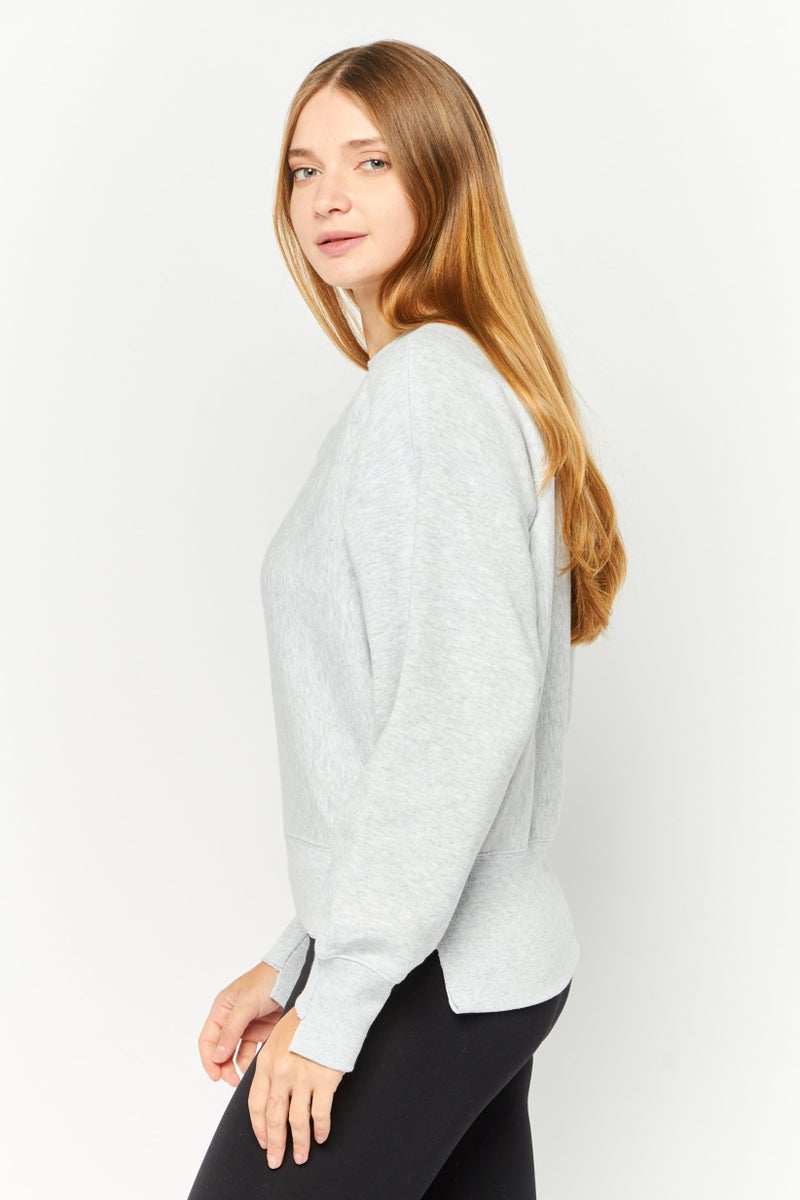Champion Women Sportswear Fit Long Sleeve Outdoor Sweatshirts, Heather Grey  - Image 3