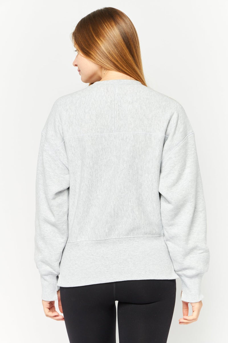 Champion Women Sportswear Fit Long Sleeve Outdoor Sweatshirts, Heather Grey  - Image 4