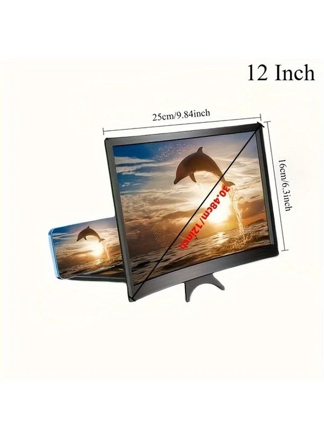 12 Inch Black Foldable 3D Screen Extender For Mobile Phone Movies Videos And Games - Image 5