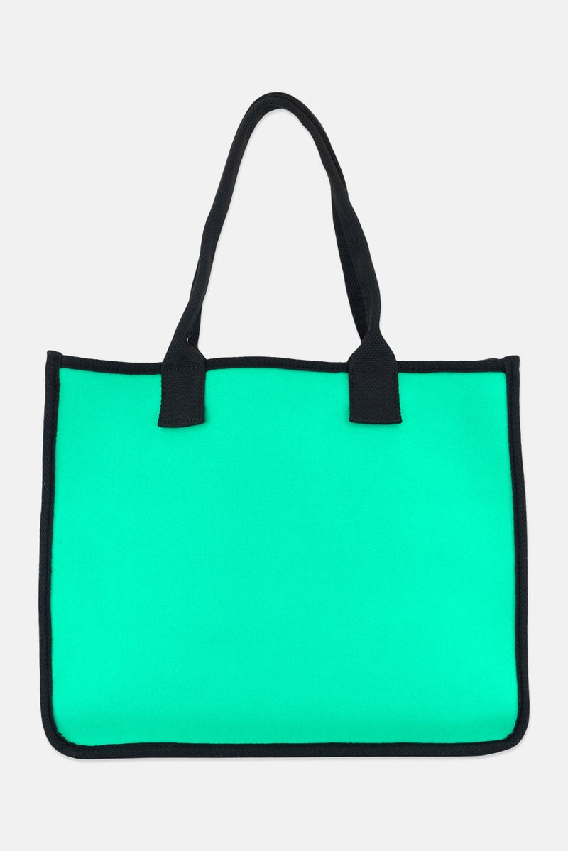 Urban Expressions Women Plain Tote Bag 31 H x 36 L x 14 W cm, Green - Image 2