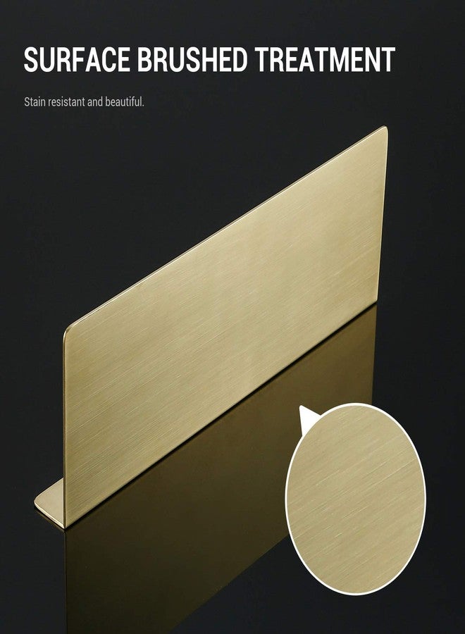 TRUSTMI Brushed Gold Floating Shelf SUS304 Stainless Steel Wall Mounted Storage Shelves (16 inch x 4 inch) for Bathroom Kitchen, Bedroom, Living Room, Heavy Duty and Rustproof, Brushed Brass - Image 4