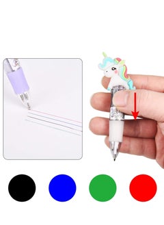 KASTWAVE 12 Pieces Mini Unicorn Dinosaur Pen Multicolor Unicorn Dinosaur Ballpoint Pen Retractable Gel Ink Unicorn Dinosaur Pen Shuttle Pen for Kid Office School Party Favor  - Image 4