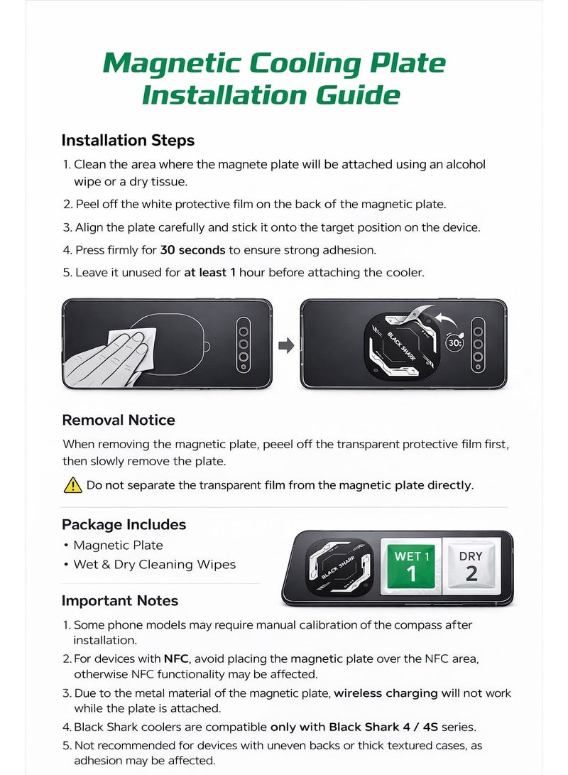 بلاك شارك صفيحة مغناطيسية حرارية من بلاك شارك لمبردات الهاتف– قطعتان مع لاصق قوي – متوافقة مع معظم مبردات الهواتف والملحقات المغناطيسية - قطعتان - Image 3