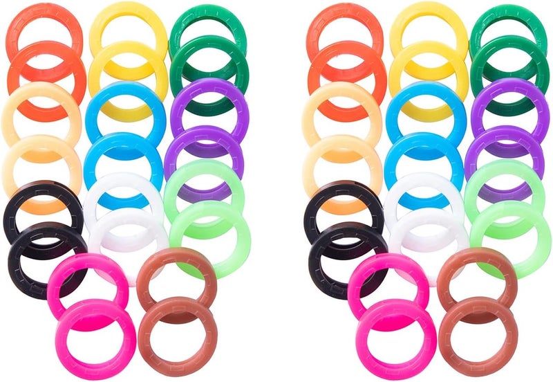 Key Caps: 50-Pack Small Size Upgraded Flexible Material - Instant Color-Coded Identification Key Covers for Home, Car and Office Key Management - Image 1
