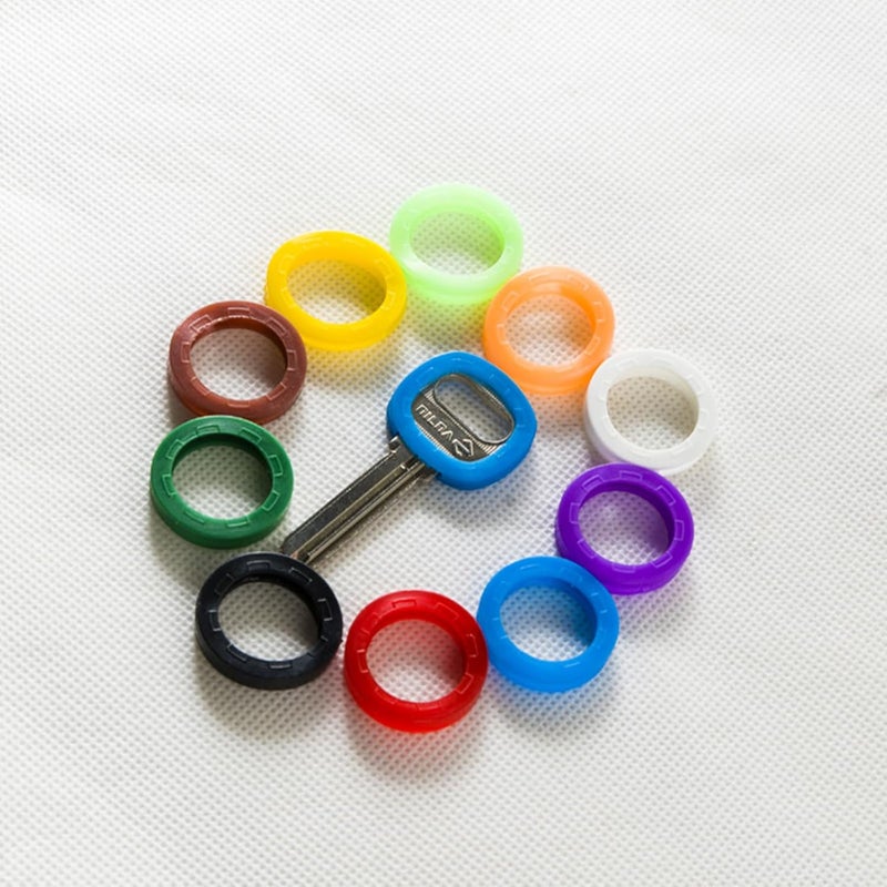 Key Caps: 50-Pack Small Size Upgraded Flexible Material - Instant Color-Coded Identification Key Covers for Home, Car and Office Key Management - Image 5