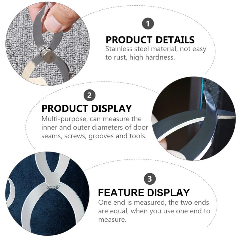 مقياس الفضة من الفولاذ المقاوم للصدأ ذو الطرف المزدوج 10 8 سم أداة قياس الخراطة الخشبية - Image 5