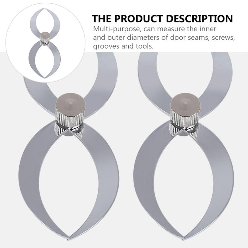 مقياس الفضة من الفولاذ المقاوم للصدأ ذو الطرف المزدوج 10 8 سم أداة قياس الخراطة الخشبية - Image 4