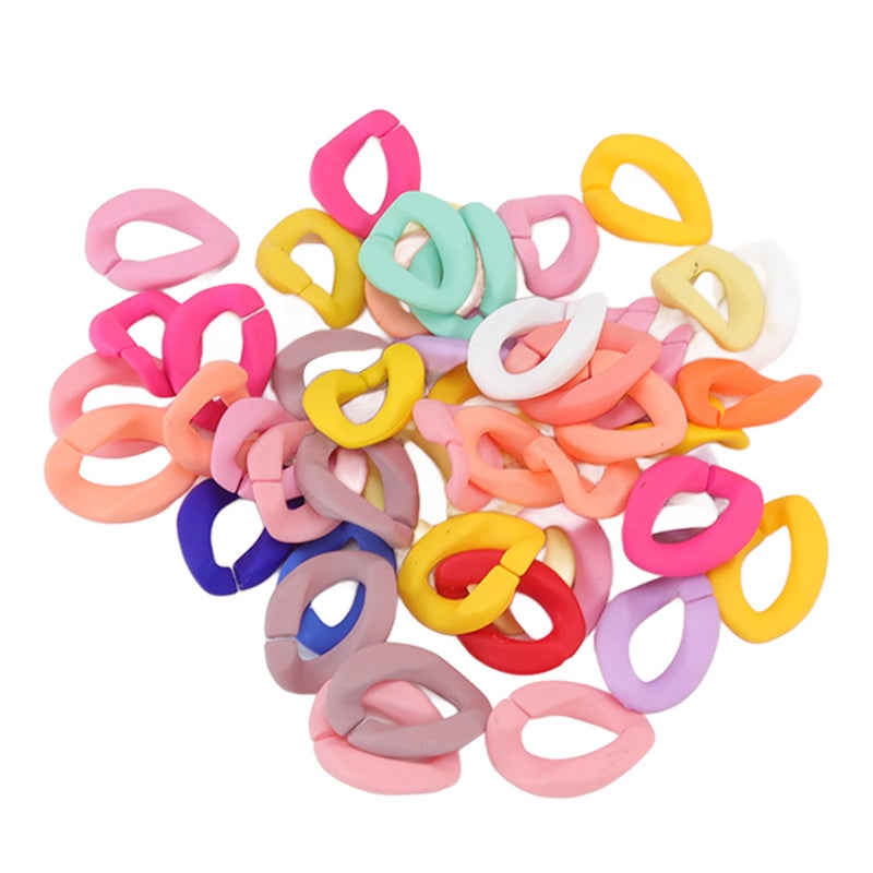 50 Pcs Chain Link Colorful Detachable Acrylic Open Chain Link DIY Jewelry Making Chain Buckle Decoration Solid Mixed Color - Image 1