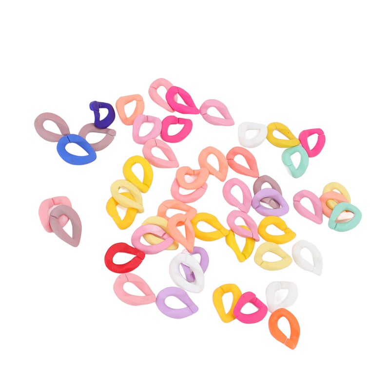 50 Pcs Chain Link Colorful Detachable Acrylic Open Chain Link DIY Jewelry Making Chain Buckle Decoration Solid Mixed Color - Image 5