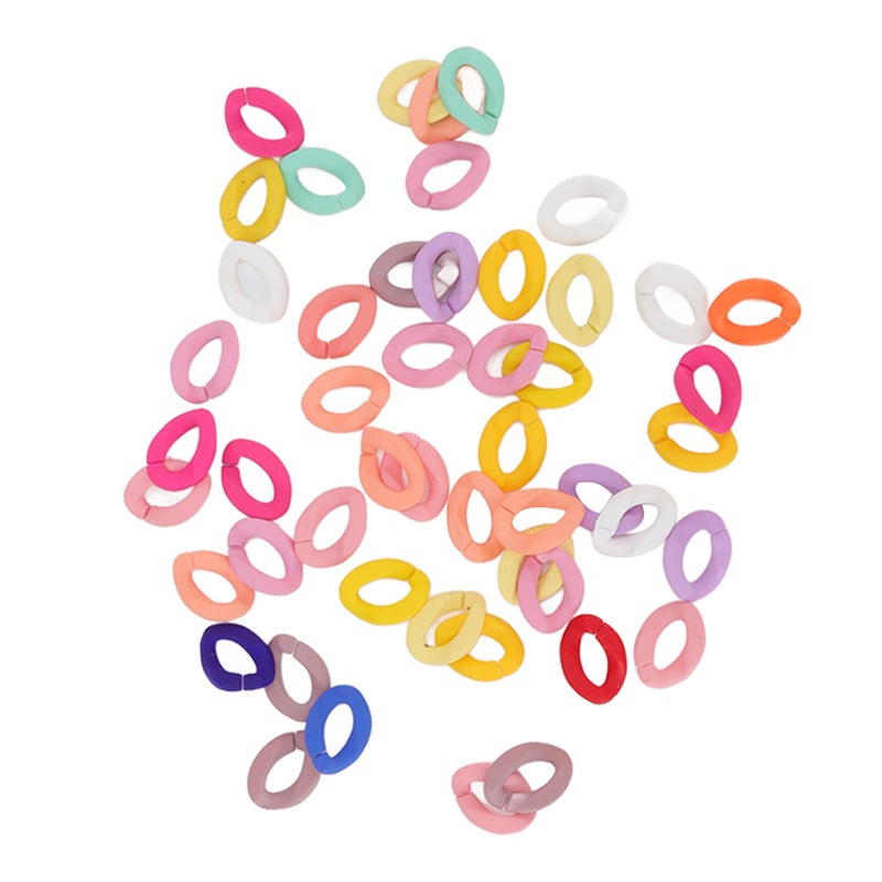 50 Pcs Chain Link Colorful Detachable Acrylic Open Chain Link DIY Jewelry Making Chain Buckle Decoration Solid Mixed Color - Image 4