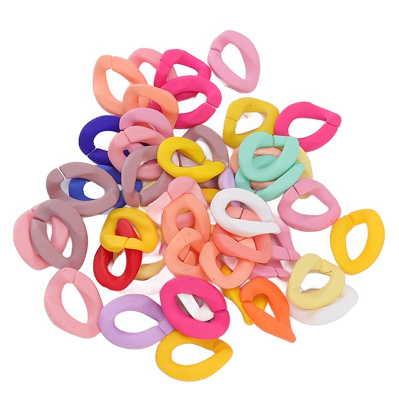 50 Pcs Chain Link Colorful Detachable Acrylic Open Chain Link DIY Jewelry Making Chain Buckle Decoration Solid Mixed Color - Image 3