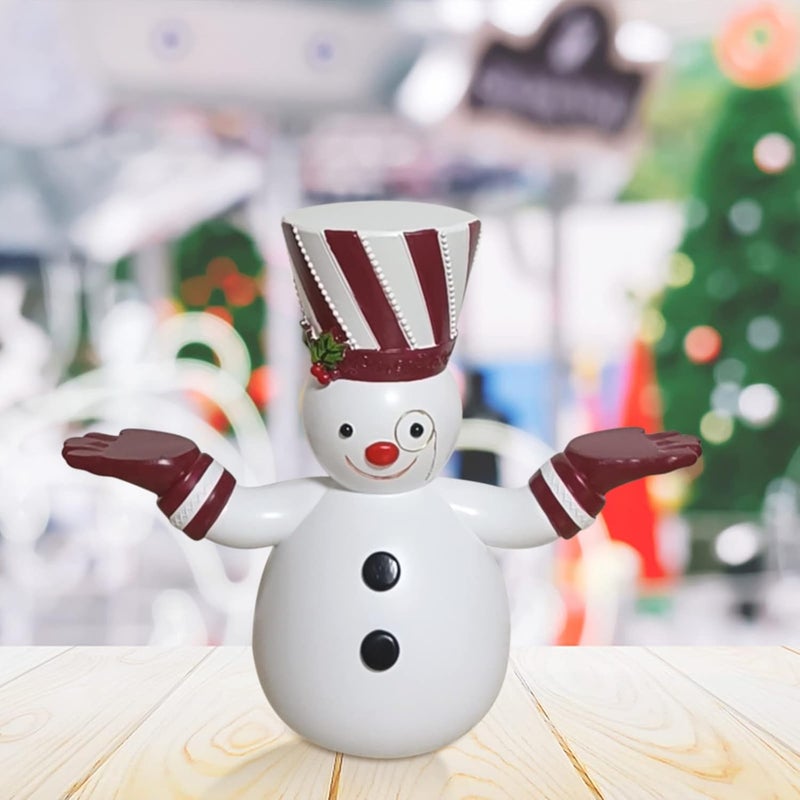 woobles Snowman Treats Holder, Santa Butler with Tray, Snowy Day Santa Holding Tray Christmas Decoration, Handpainted Resin Santa Treats Holder, Cute Snowman Santa Snacks Fruit Plate Decoration Resin Statue - Image 5