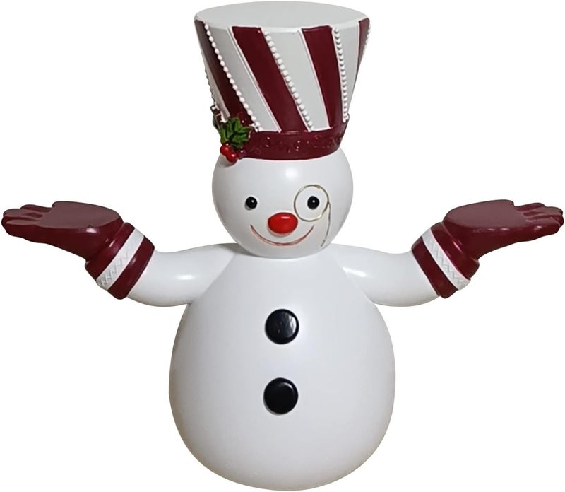 woobles Snowman Treats Holder, Santa Butler with Tray, Snowy Day Santa Holding Tray Christmas Decoration, Handpainted Resin Santa Treats Holder, Cute Snowman Santa Snacks Fruit Plate Decoration Resin Statue - Image 1