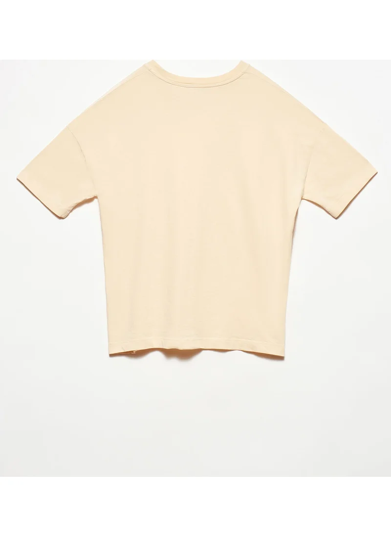 ديلفين 3683 Basic T-Shirt-Beige