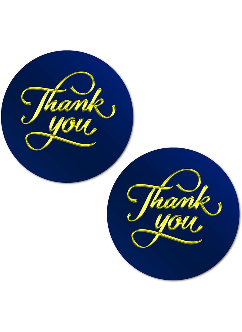 RokAPary 40 Thank You Stickers 2 Inch Big Round Glossy Labels Great for Weddings Bridal Shower Engagement Party Birthday Baby Shower Party Favors Dcor Tags Games and Supplies Made in USA Blue  - Image 1