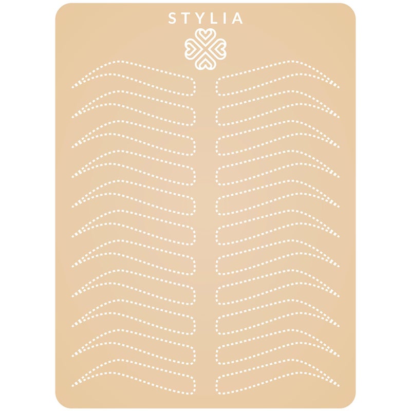 Stylia Microblading Inkless Practice Fake Silicone Skin Sheet for Eyebrow Tattoo, Fake Skin for Tattoo, Needling, Eye Brow Makeup, Tattoo Skin Practice Kit Supplies (White Double Sided) - Image 1