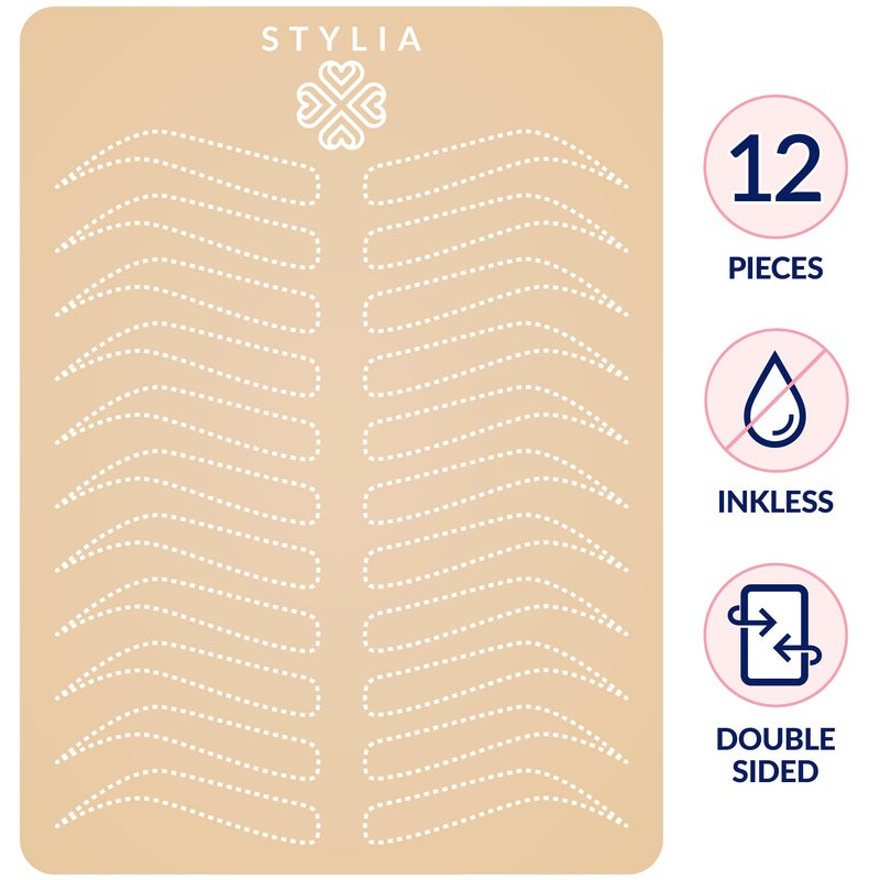 Stylia Microblading Inkless Practice Fake Silicone Skin Sheet for Eyebrow Tattoo, Fake Skin for Tattoo, Needling, Eye Brow Makeup, Tattoo Skin Practice Kit Supplies (White Double Sided) - Image 2