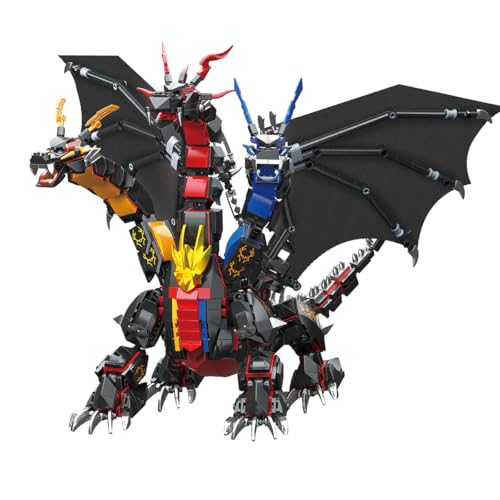 BDYDT Dragon Series Dark Three Headed Dragon King Building Blocks Set 1400PCSBuilding Set Model Toys Gifts for Kid and AdultInteresting Gifts for Dragon Enthusiasts - Image 1