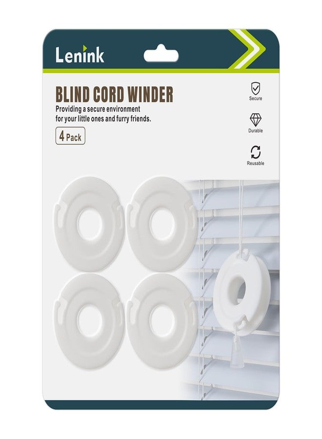 Lenink Blind Cord Winder, Window Blinds String Holder Cord Blind Safety (4 Pack, White) - Image 1