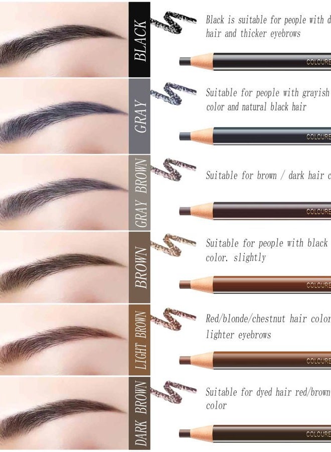 Sumeitang SUMEITANG 12 Pcs Pull Cord Peel-off Black Eyebrow Pencil，Wooden Hard-core Microblading Eye Brow Pencil For Marking, Filling And Outlining, waterproof and sweat-proof for Professionals & Beginners - Image 5