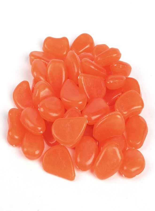 Shiny Stone 100pcs Glow in The Dark Fish Tank Aquarium Gravel,Rocks, Glowing Pebbles Luminous Stones for Aquarium Succulent Garden Gift Decoration, 305g/0.67lbs, 4/5''-1 1/2'' (Orange Red) - Image 1