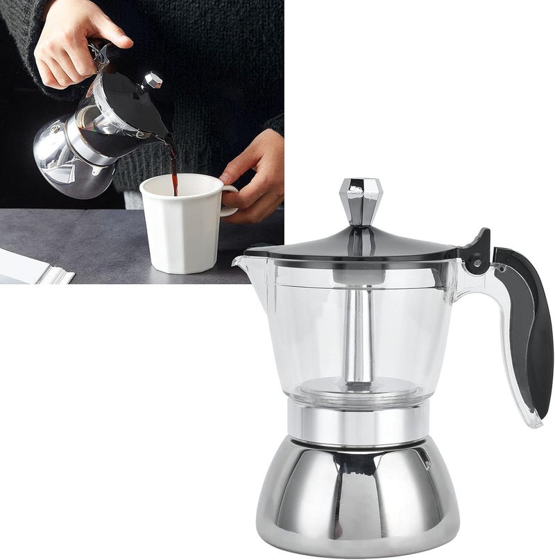 Fdit Transparent Design of the Stainless Steel Coffee Machine for a Powerful Condensate Coffee, 200 Ml Capacity, Domestic Kitchen Supply - Image 3