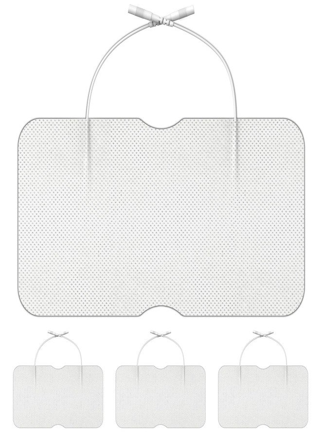 DOMAS Large TENS Pads for Lower-Back Pain Relief, Compatible with TENS 7000 and Other 2.0mm Pin Units, 4"×8", Dual-Lead, Reusable, Latex-Free, 4-Pack - Image 1