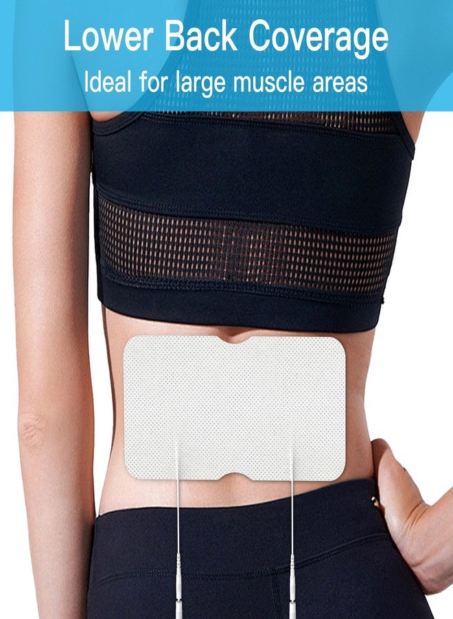 DOMAS Large TENS Pads for Lower-Back Pain Relief, Compatible with TENS 7000 and Other 2.0mm Pin Units, 4"×8", Dual-Lead, Reusable, Latex-Free, 4-Pack - Image 2