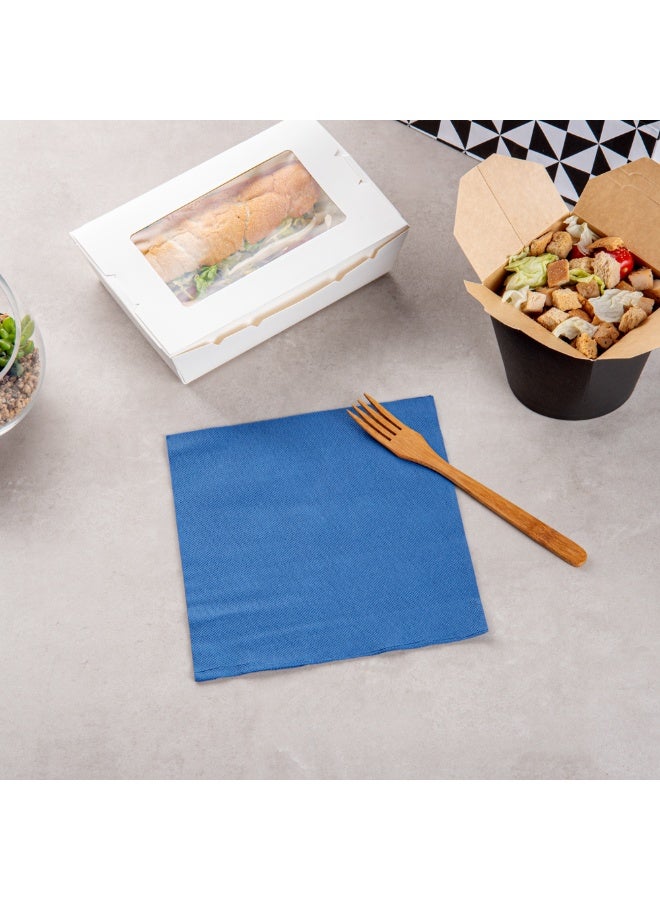 Restaurantware Luxenap 15.5 x 15.3 Inch 2-Ply Dinner Napkins, 50 Disposable Napkins - Linen Feel, Soft And Absorbent, Navy Blue Paper Folded Napkins, Square, For Lunch, Dinner, Or Everyday Use  - Image 4