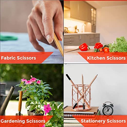 H K J House Multipurpose Kitchen Scissors for Home Gardening NeedsHigh Grade Stainless Steel BladesOrange Pack of 1  - Image 4