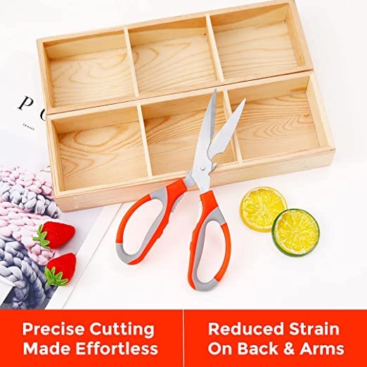 H K J House Multipurpose Kitchen Scissors for Home Gardening NeedsHigh Grade Stainless Steel BladesOrange Pack of 1  - Image 5
