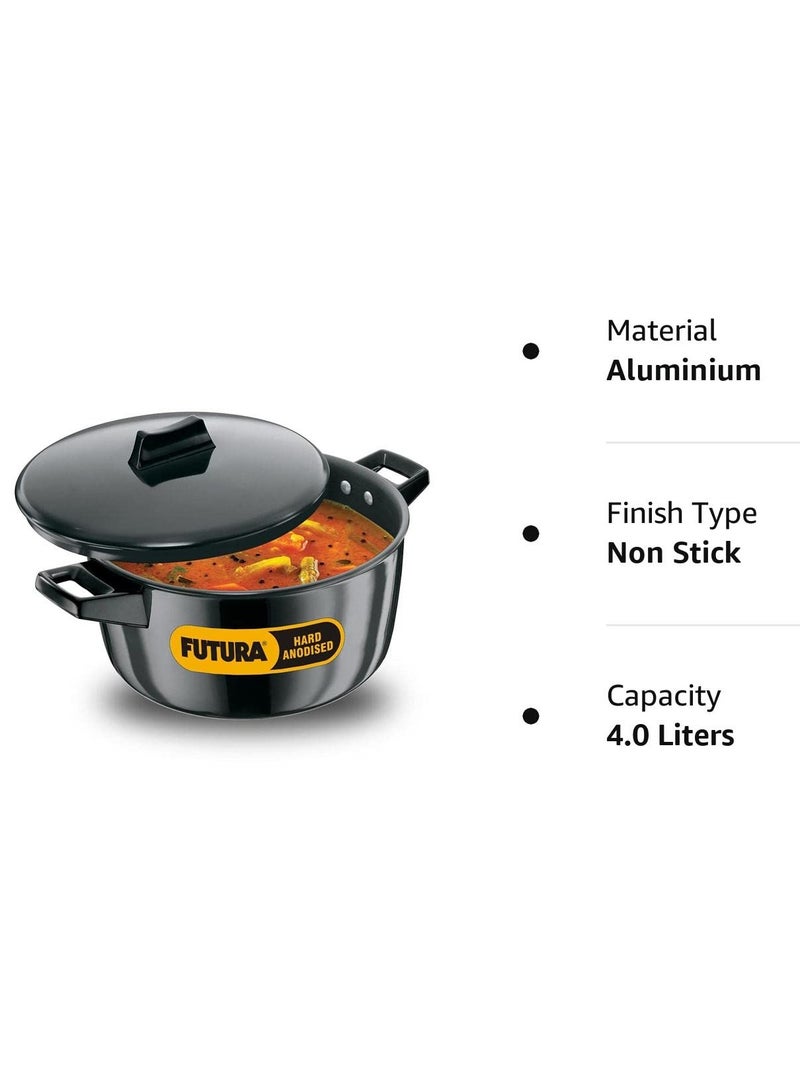 هوكينز Hawkins Futura 4 Litre Cook n Serve Bowl, Hard Anodised Saucepan with Hard Anodised Lid, Sauce Pan for Cooking and Serving, Black (ACB40), Aluminium - Image 5